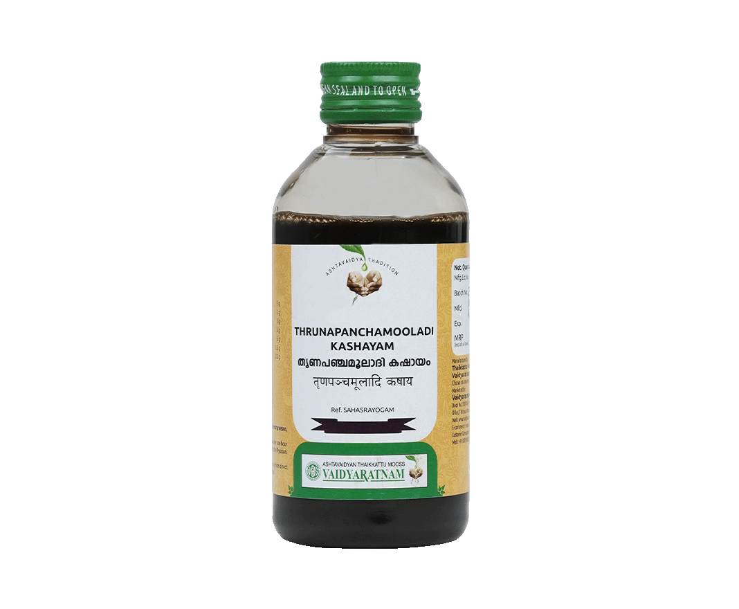 Vaidyaratnam THRUNAPANCHAMOOLADI KASHAYAM Bottle of 200 ML