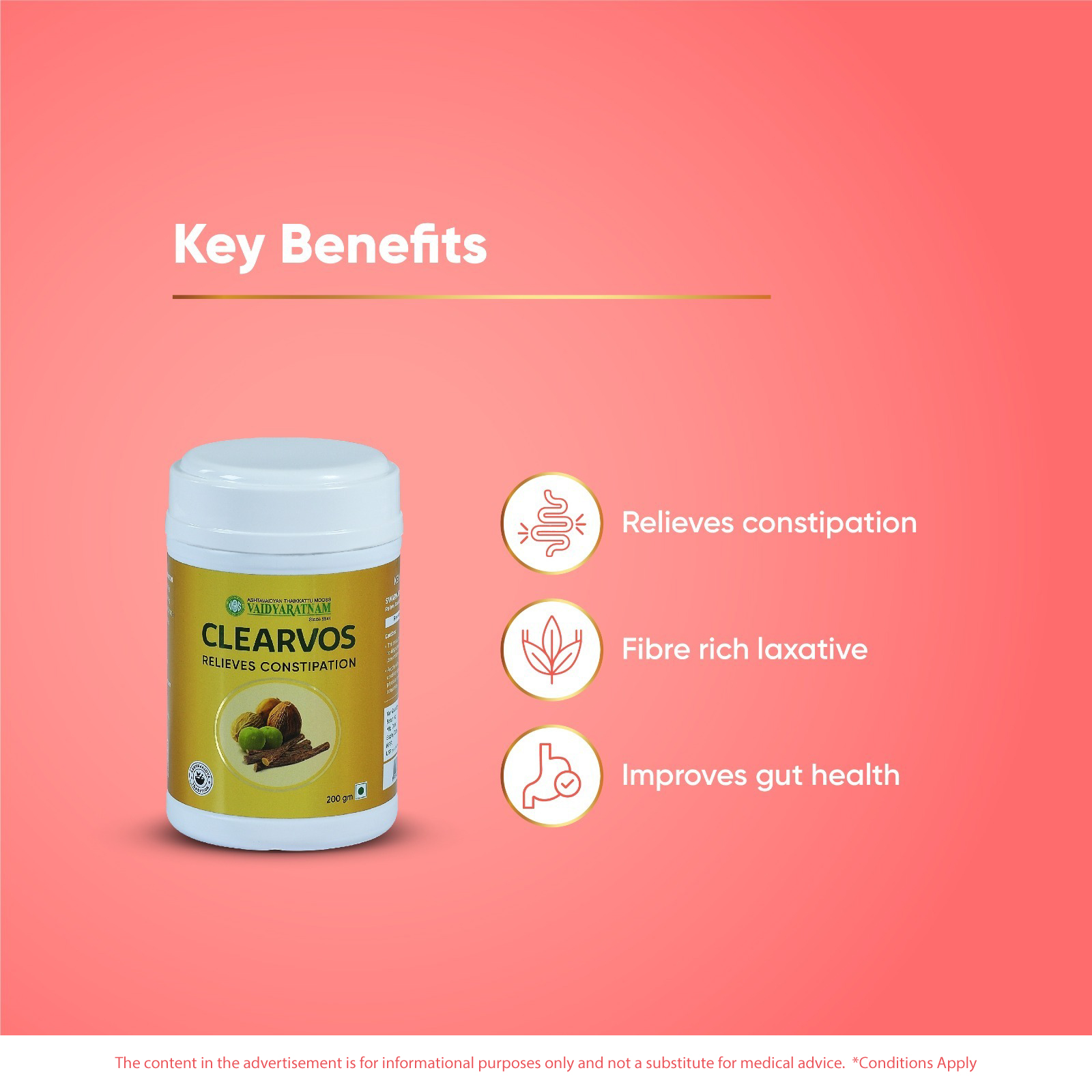 Vaidyaratnam Clearvos Ayurvedic constipation medicine