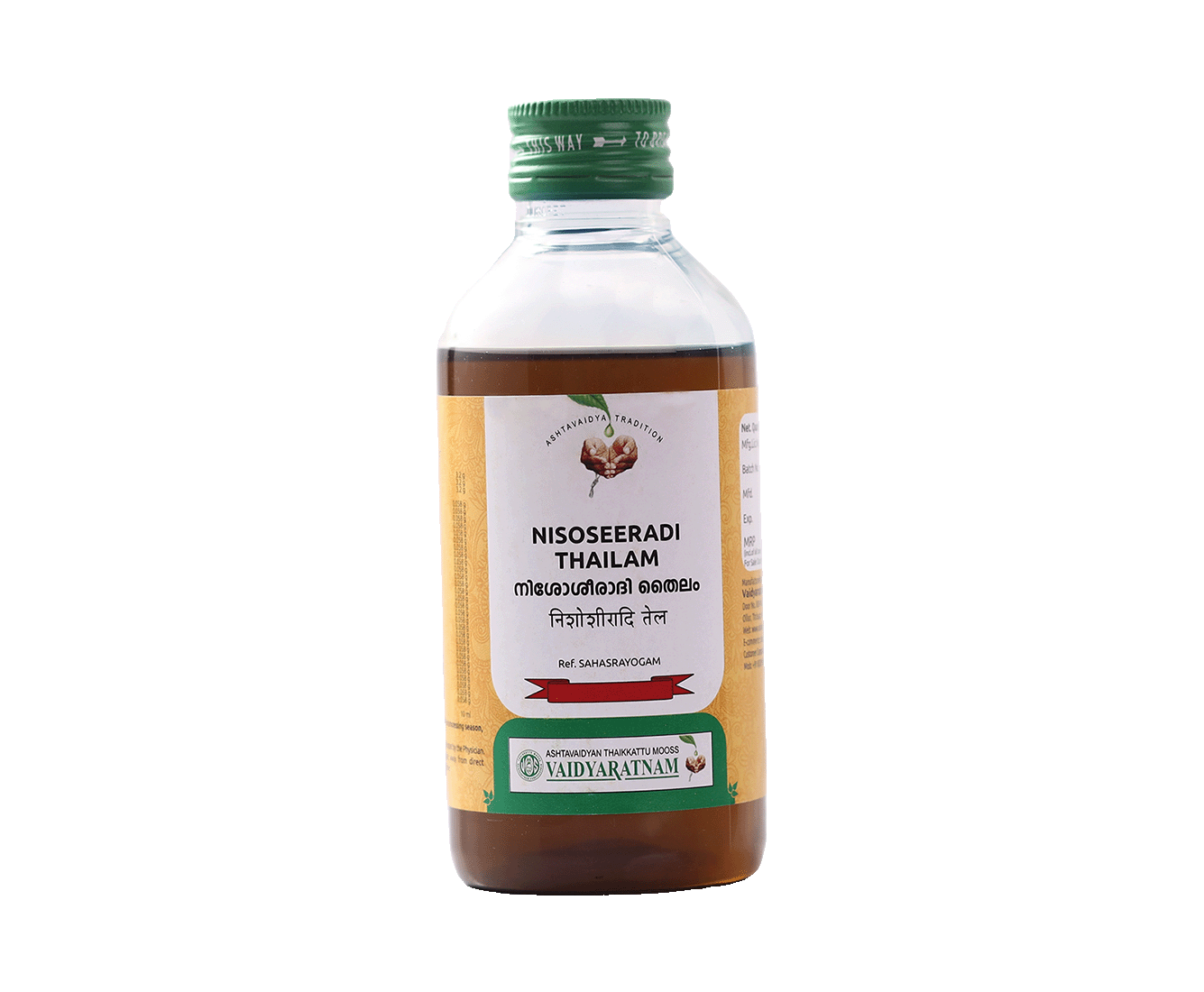 Vaidyaratnam NISOSEERADI OIL Bottle of 200 ML