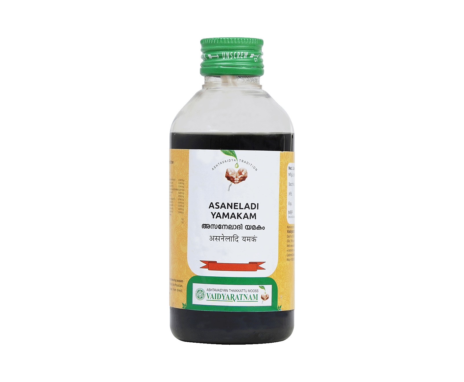 Vaidyaratnam ASANELADI YAMAKAM Bottle of 200 ML