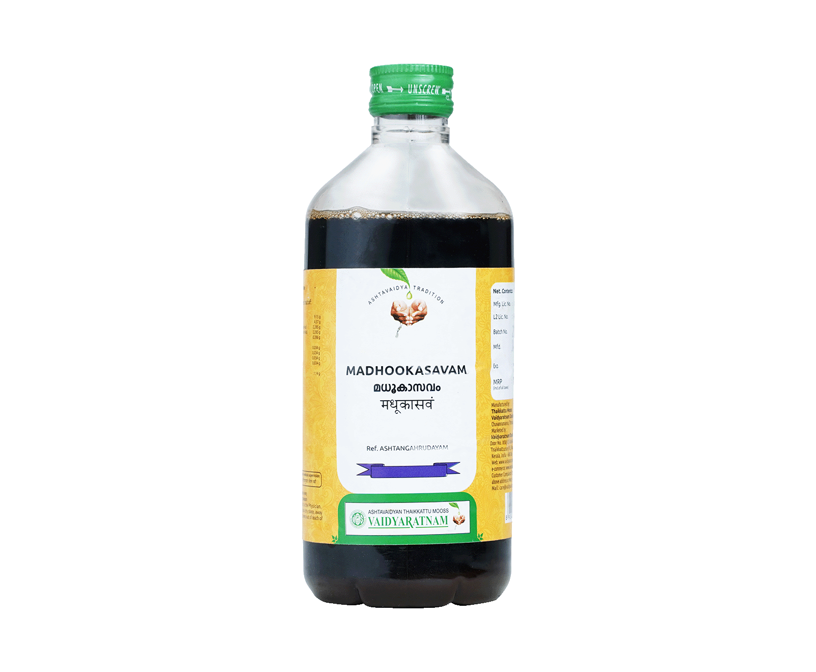 Vaidyaratnam MADHOOKASAVAM Bottle of 450 ML