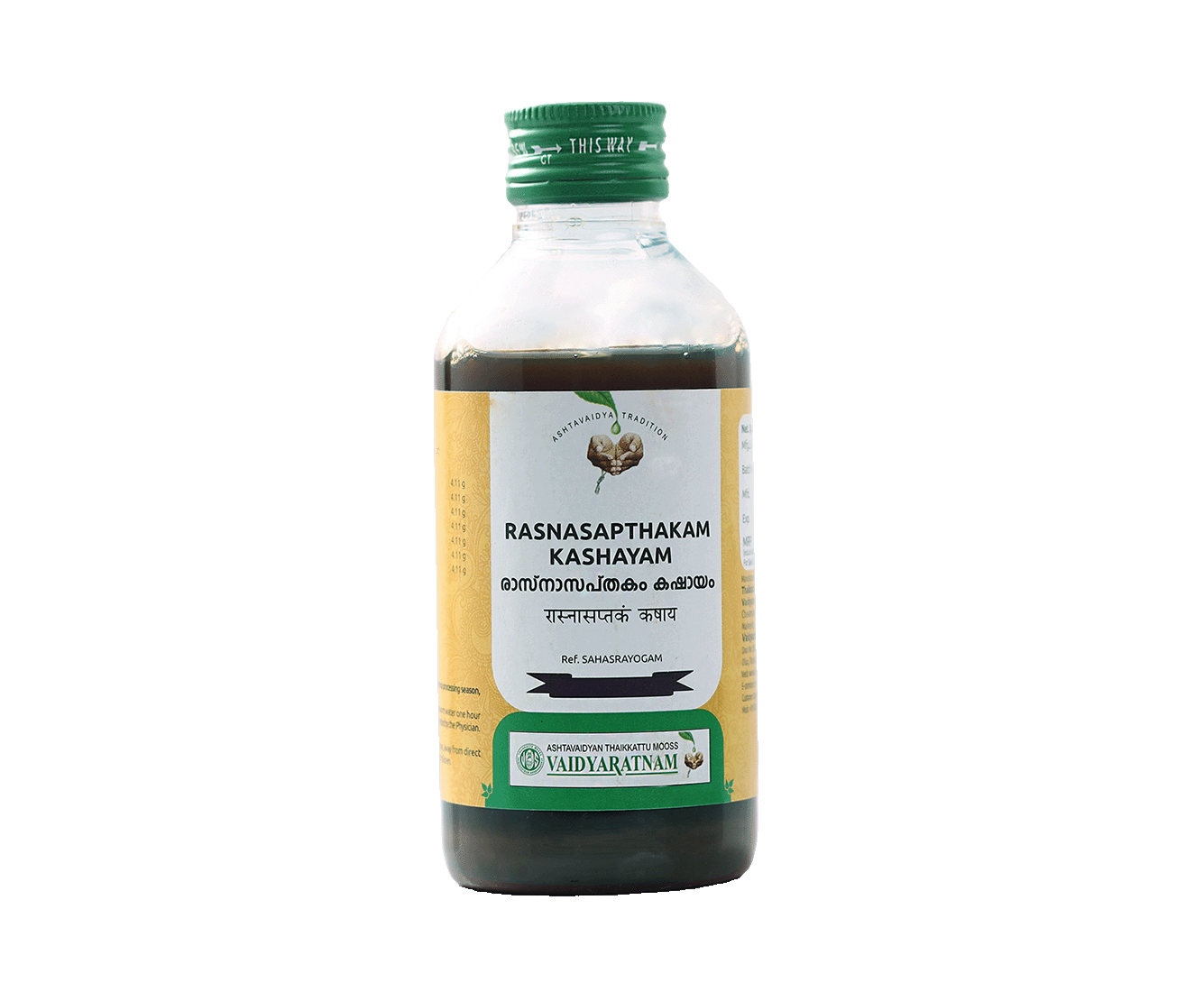 Vaidyaratnam RASNASAPTHAKAM KASHAYAM Bottle of 200 ML