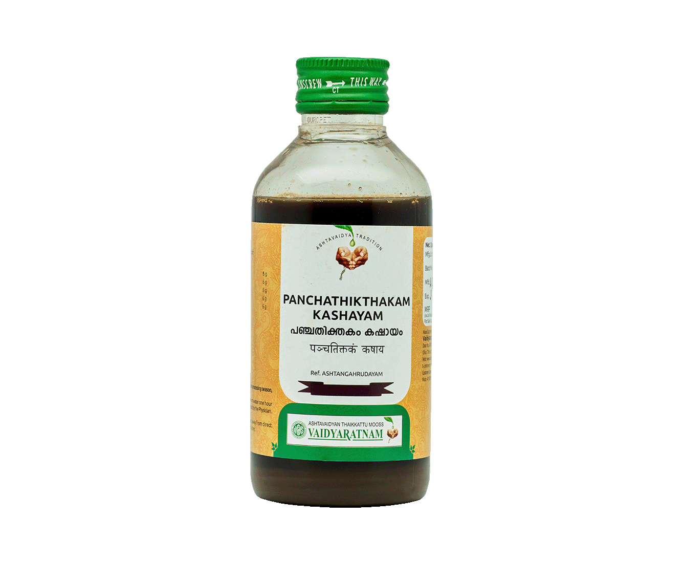 Vaidyaratnam PANCHATHIKTHAKAM KWATHAM Bottle of 200 ML