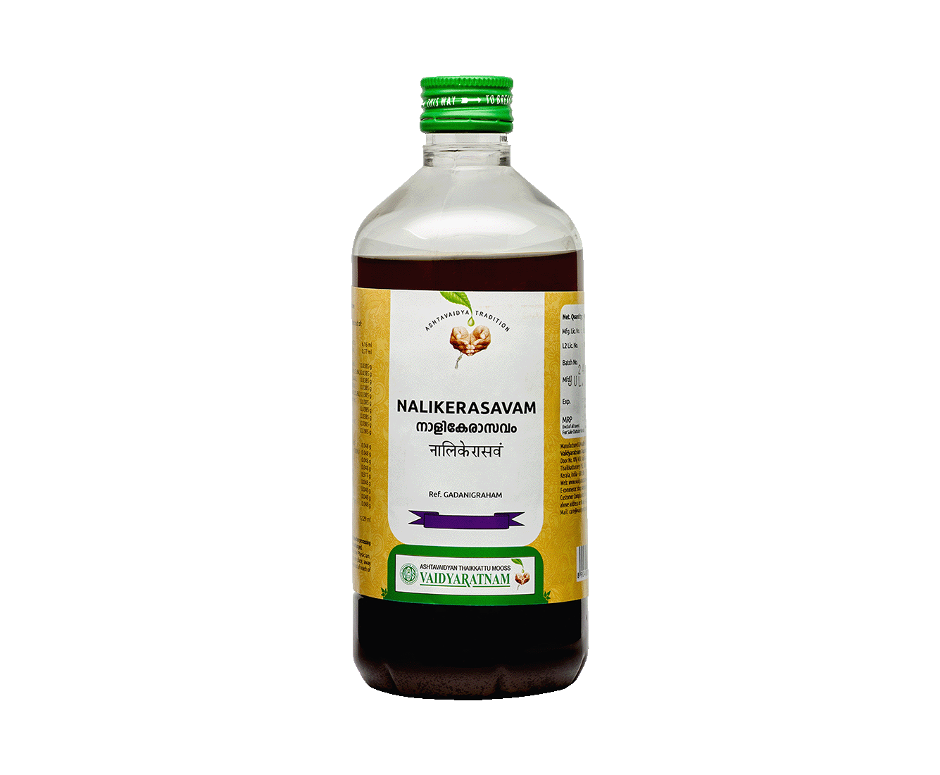 Vaidyaratnam NALIKERASAVAM Bottle of 450 ML