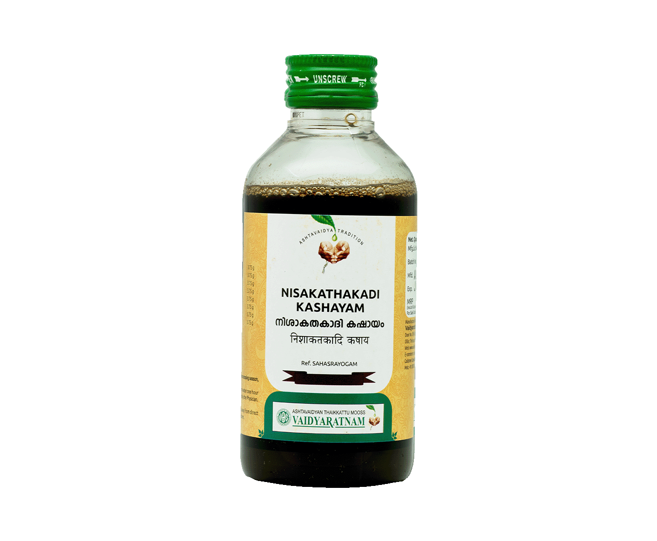 Vaidyaratnam NISHAKATHAKADI KWATHAM Bottle of 200 ML