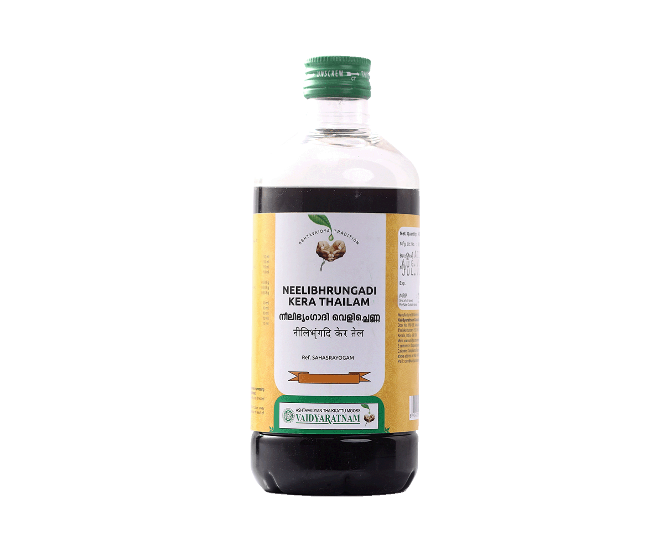 Vaidyaratnam NEELIBHRUNGADI KERA THAILAM Bottle of 450 ML