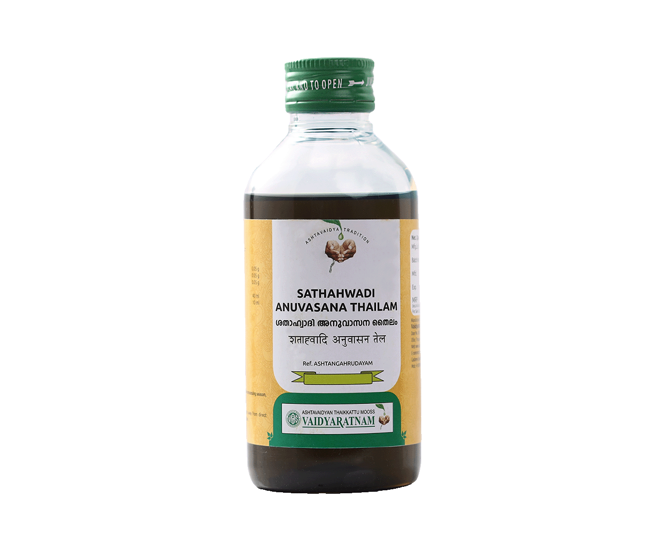 Vaidyaratnam SATHAHWADI ANUVASANA THAILAM Bottle of 200 ML