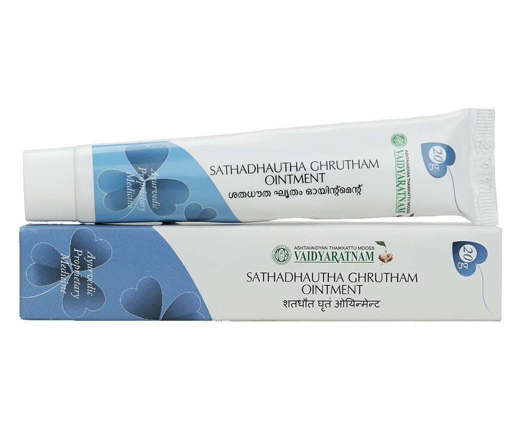 Vaidyaratnam SATHADHAUTHA GHRUTHAM OINTMENT Tube of 20 GM