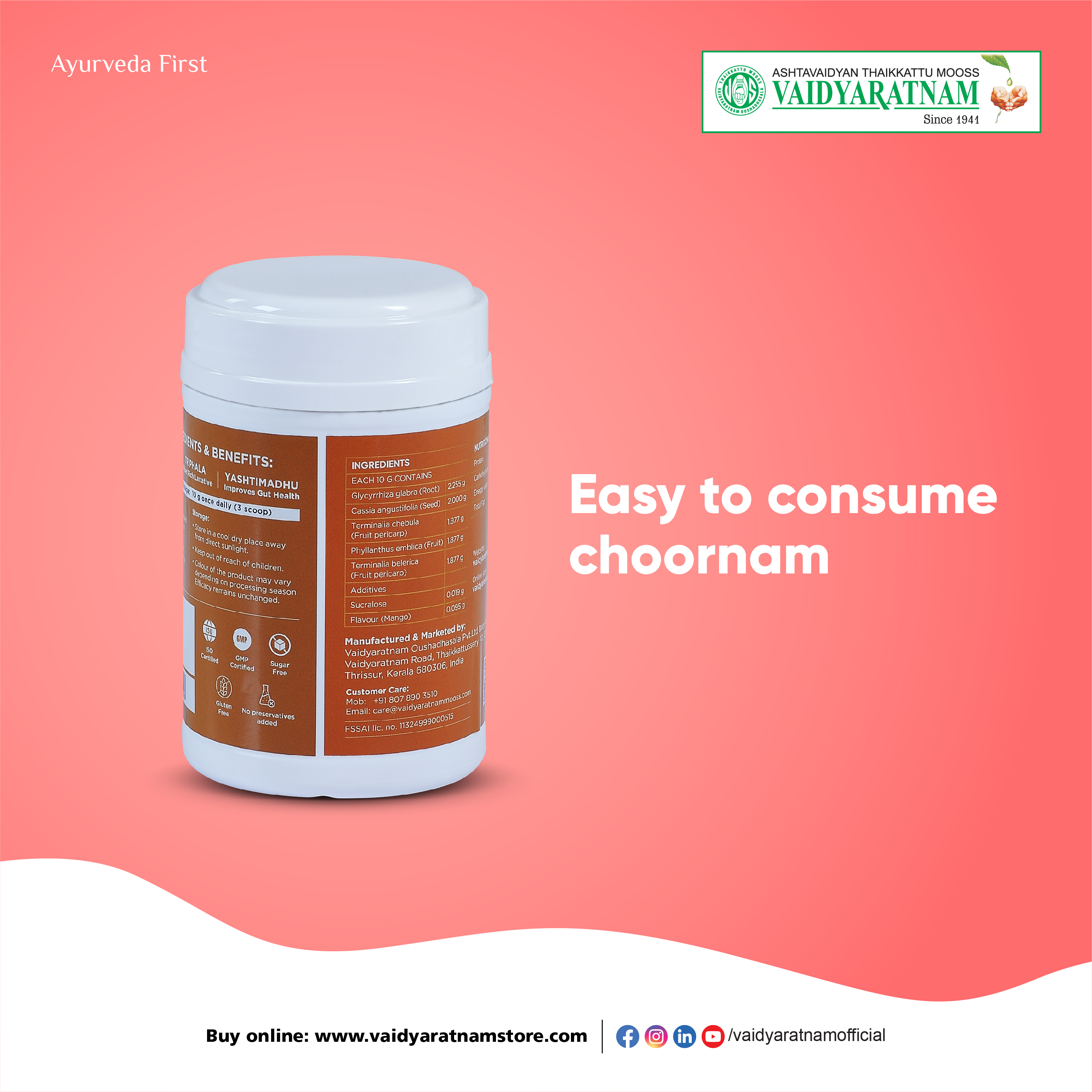 Vaidyaratnam Clearvos Ayurvedic constipation medicine