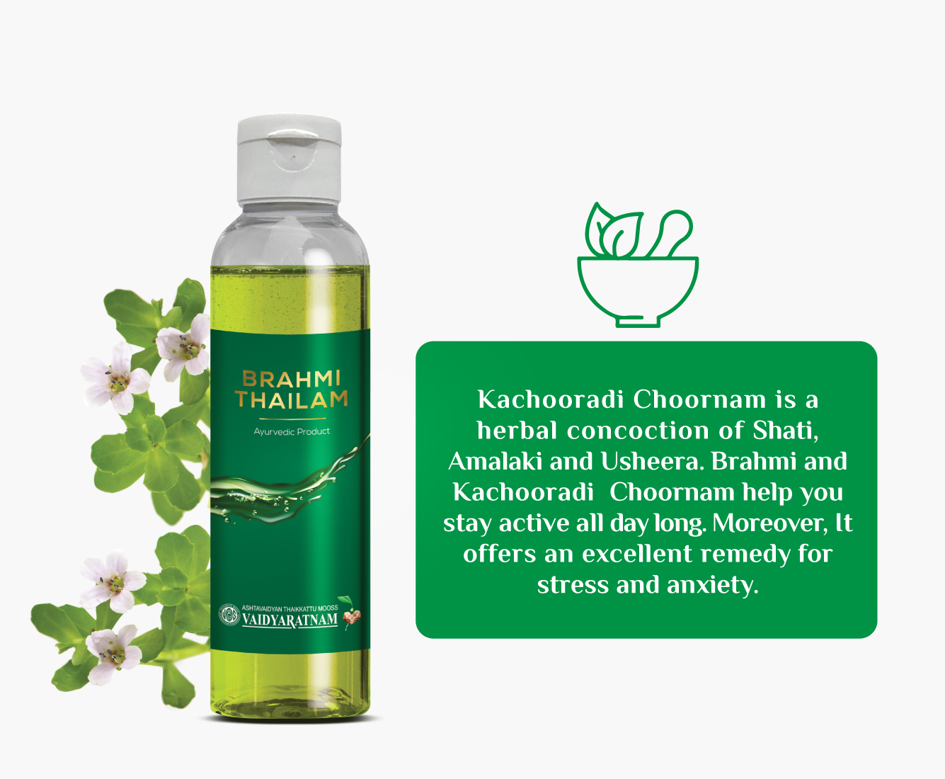 Brahmi Thailam - soothing oil for sleeplessness relief