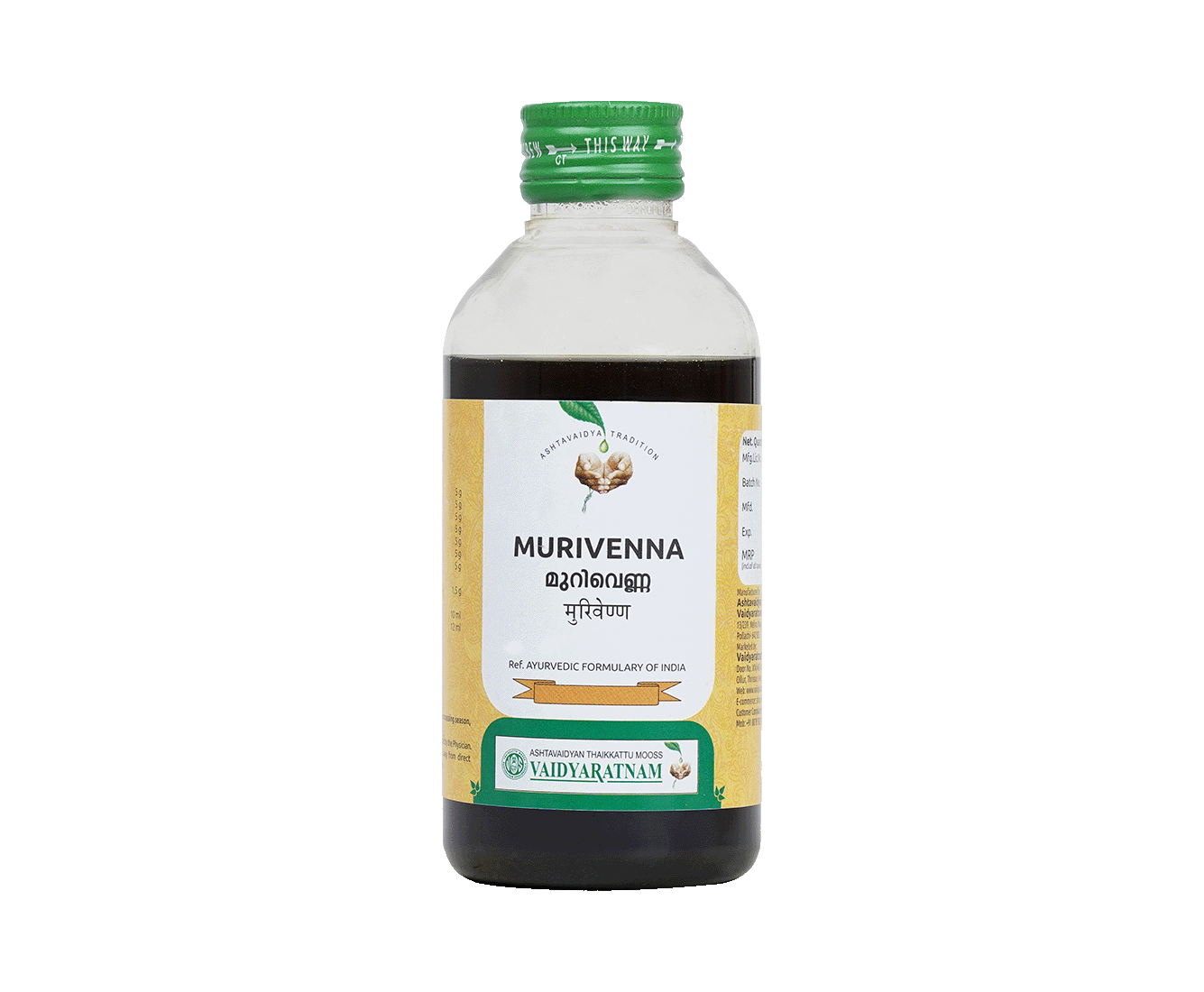 Vaidyaratnam MURIVENNA Bottle of 450 ML