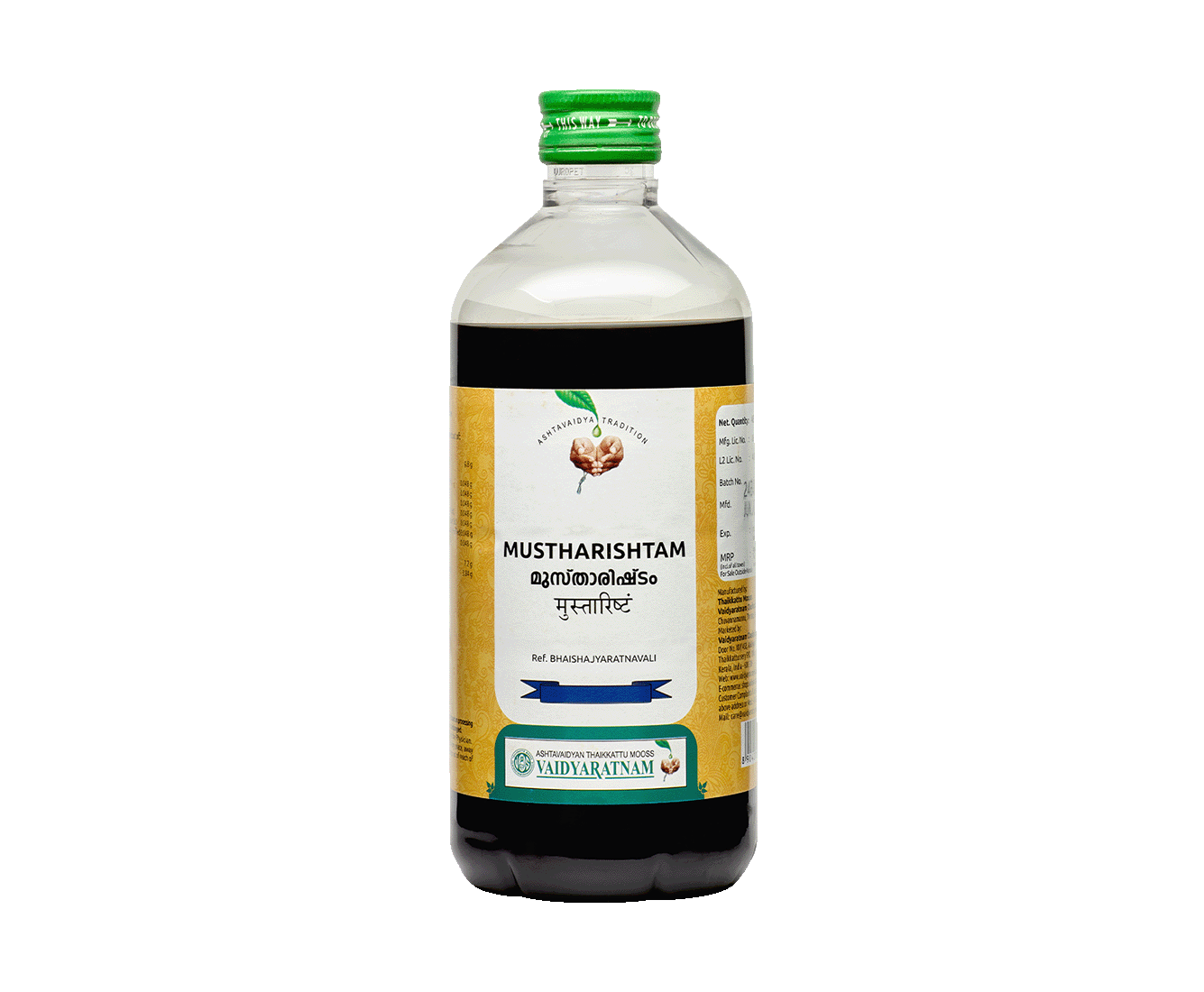 Vaidyaratnam MUSTHARISHTAM Bottle of 450 ML