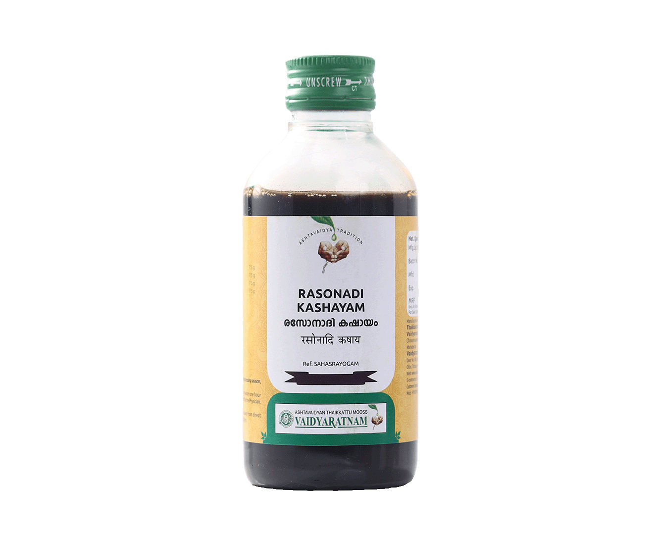 Vaidyaratnam RASONADI KASHAYAM Bottle of 100 ML