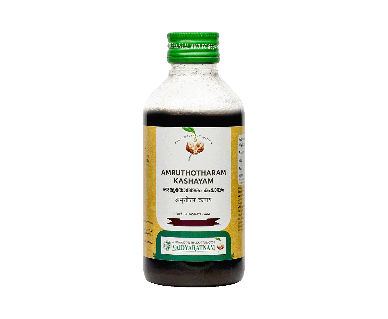 Vaidyaratnam AMRITHOTHARAM KASHAYAM Bottle of 200 ML