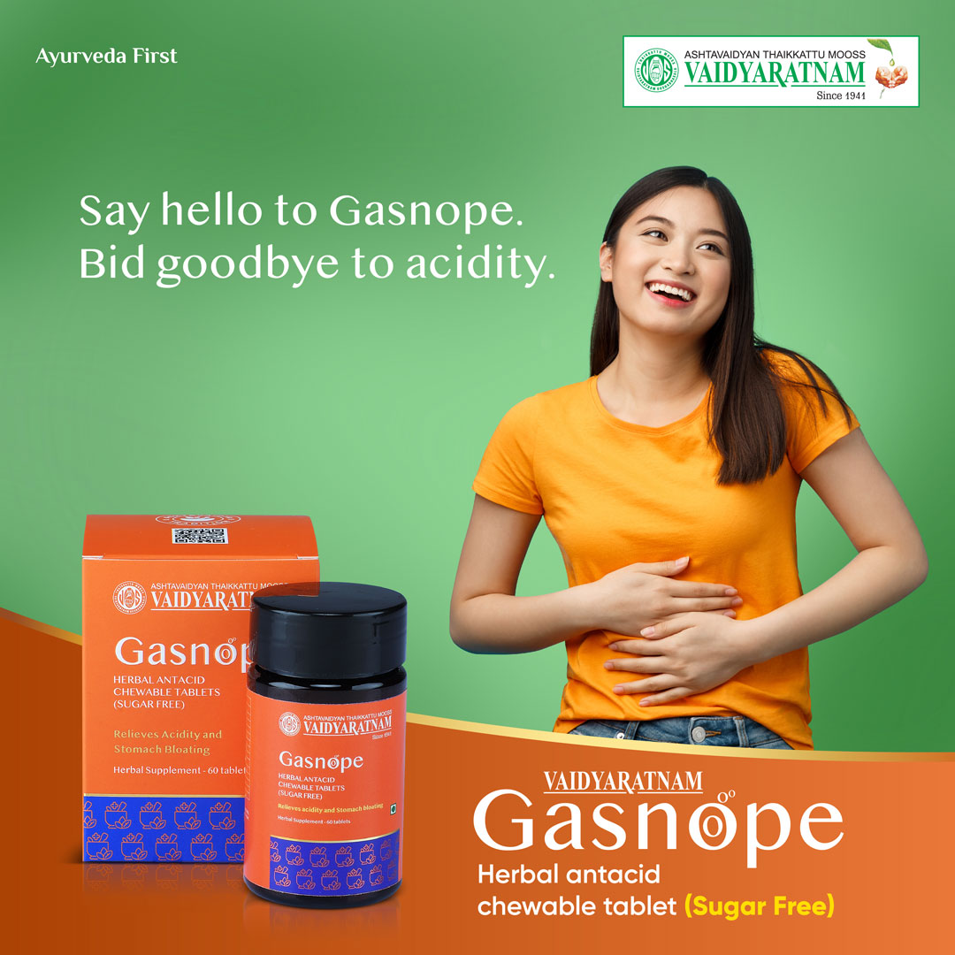 Vaidyaratnam Gasnope Tablet – Effective Acidity Medicine