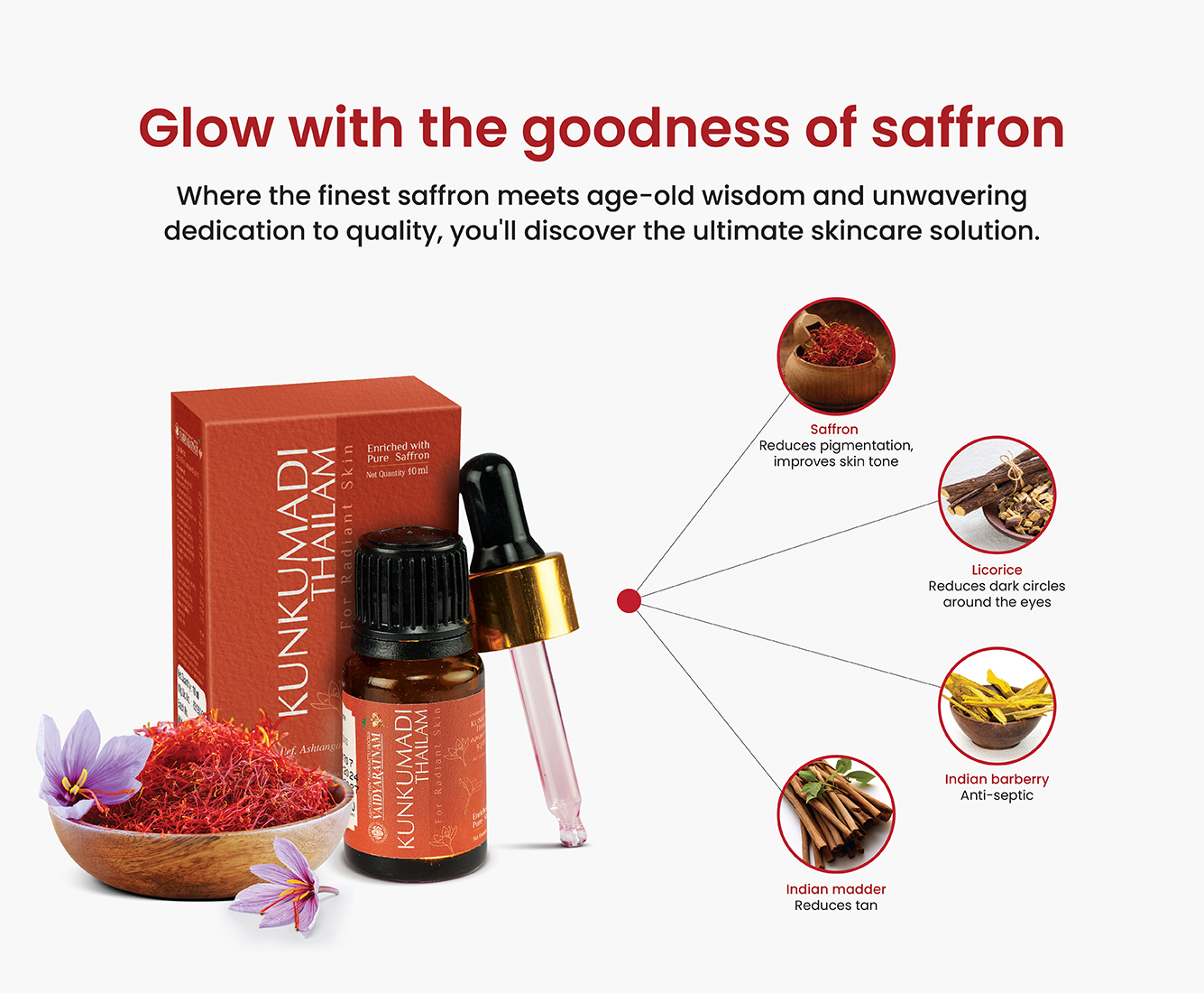 Ayurvedic skin fair oil for radiant complexion