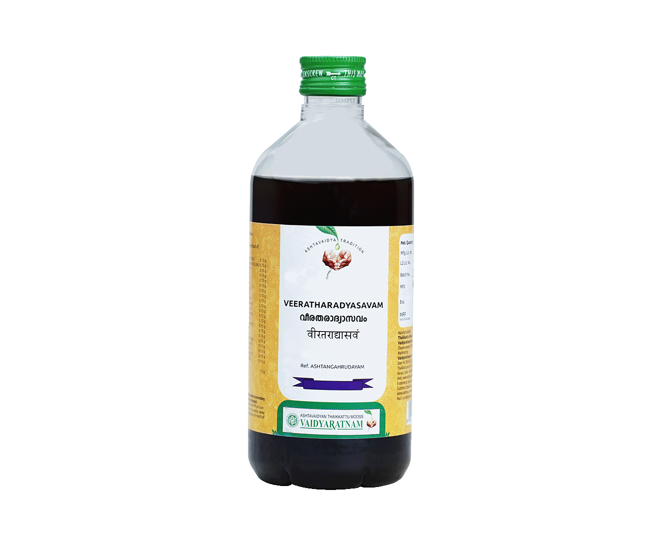 Vaidyaratnam VEERATHARADYASAVAM Bottle of 450 ML