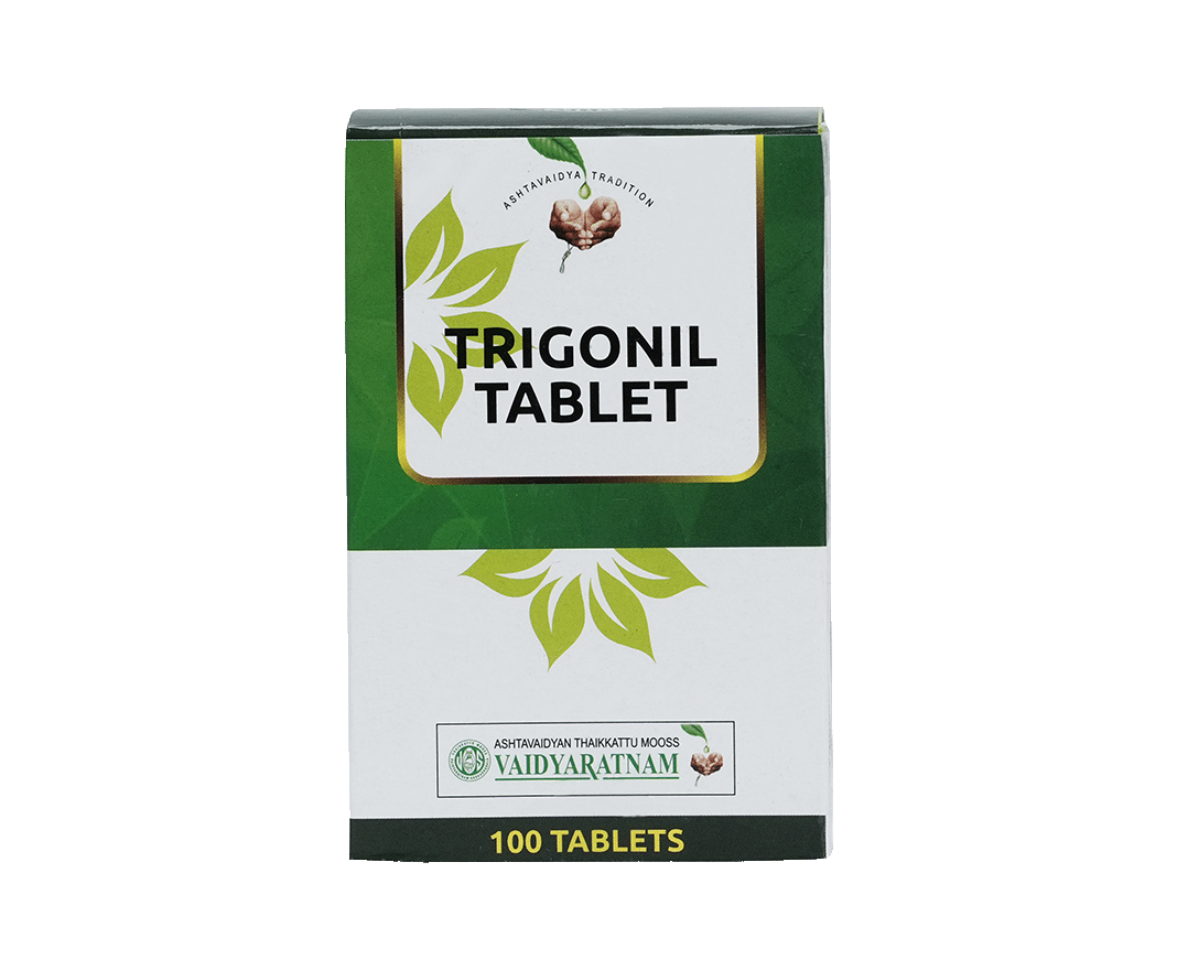 Vaidyaratnam TRIGONIL TABLETS Jar of 100 QTY