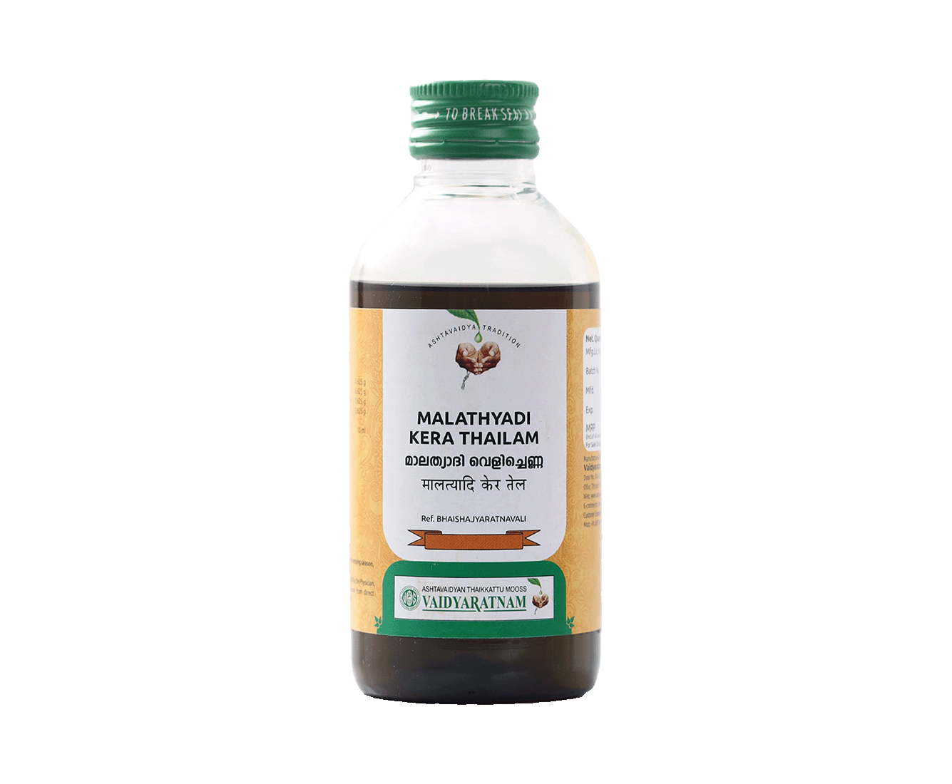 Vaidyaratnam MALATYADI KERA THIALAM Bottle of 200 ML