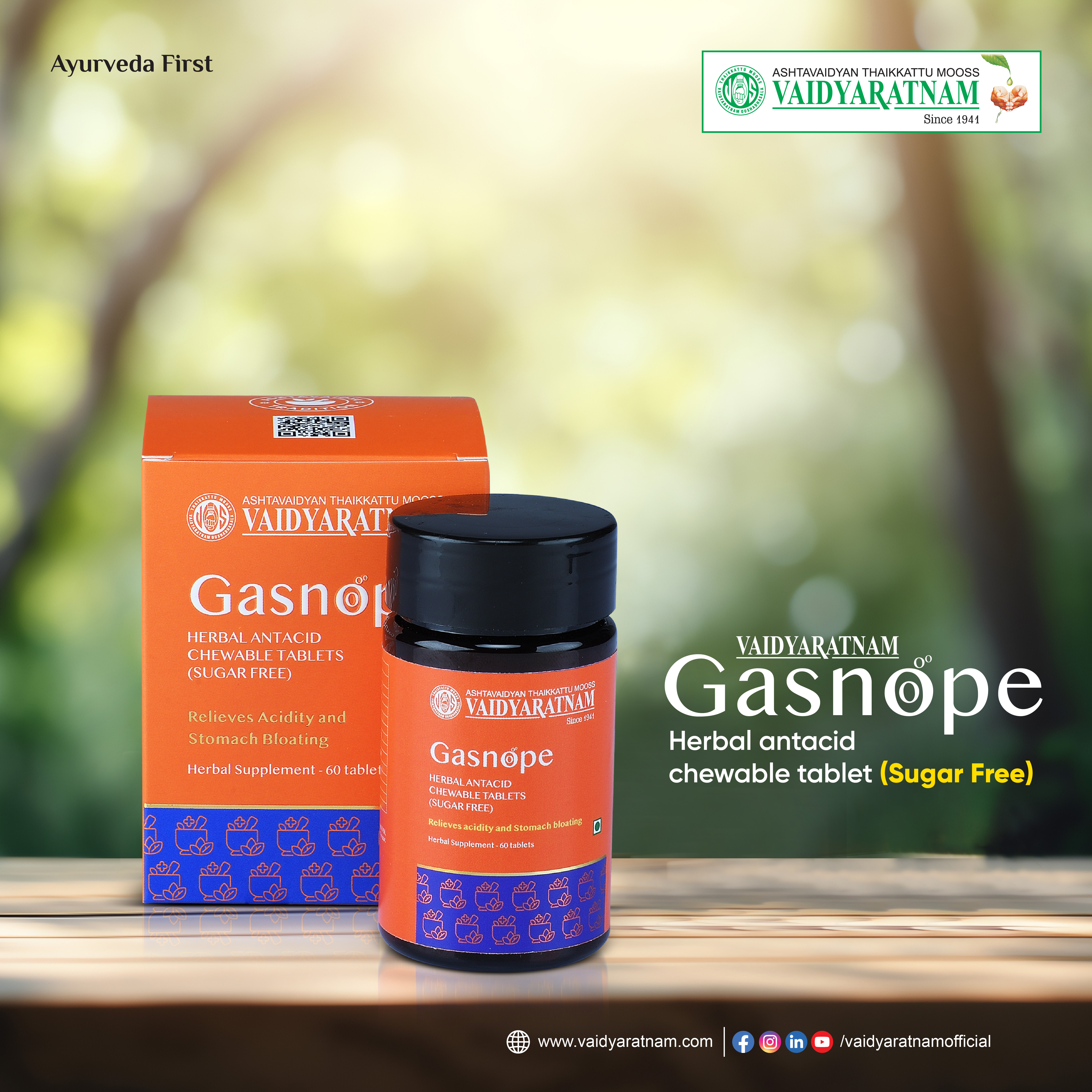 Vaidyaratnam Gasnope Tablet – Effective Acidity Medicine