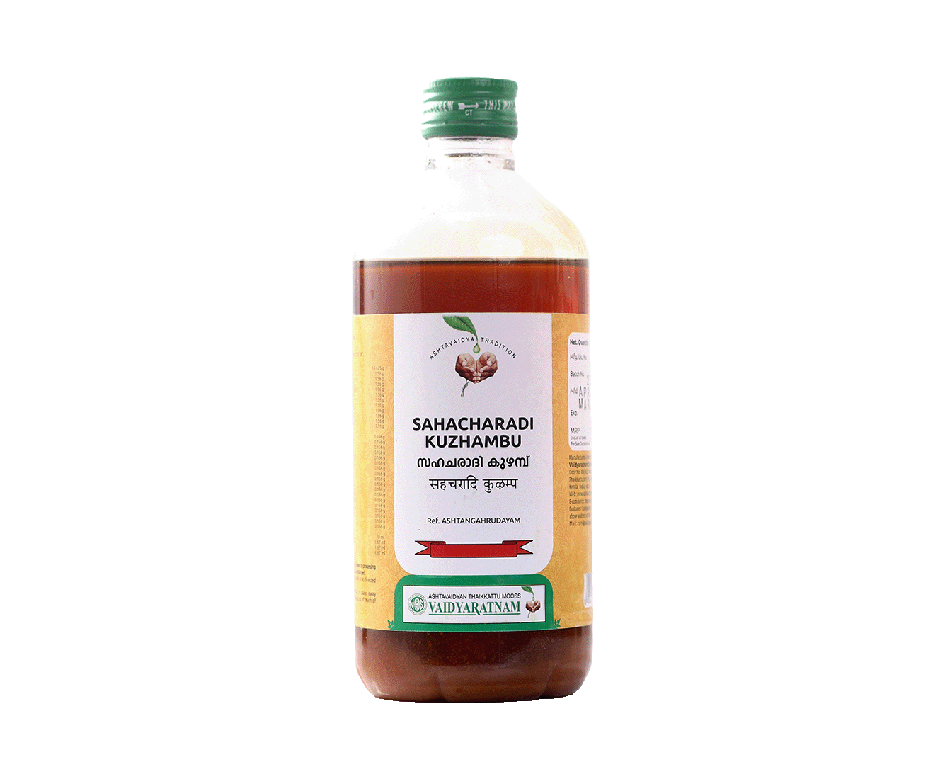 Vaidyaratnam SAHACHARADI KUZHAMPU Bottle of 450 ML